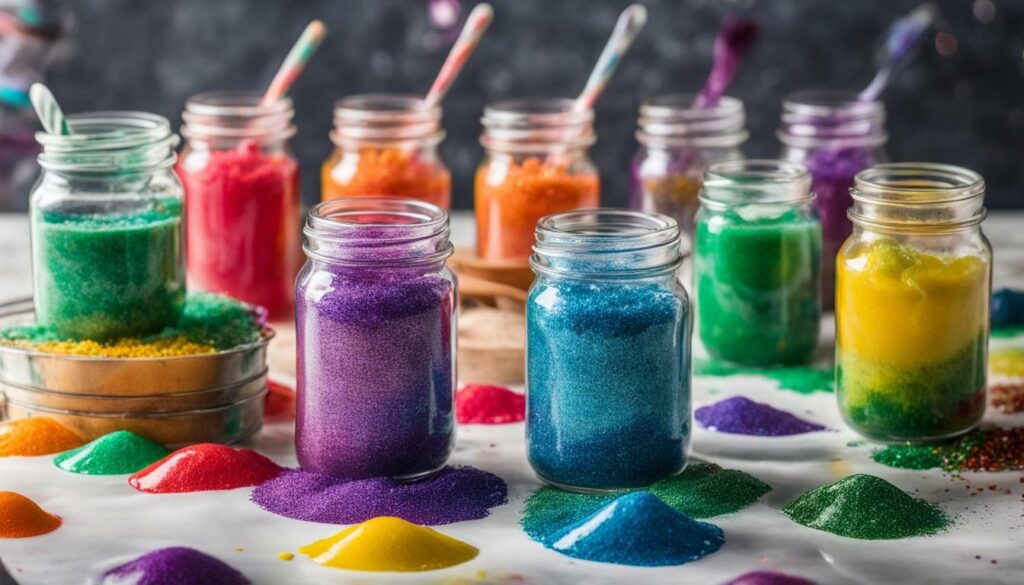 Adding Color and Sparkle with Food Coloring and Glitter
