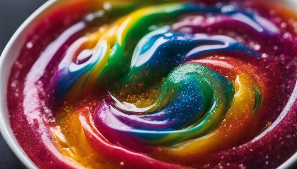 Rainbow slime with clear glue