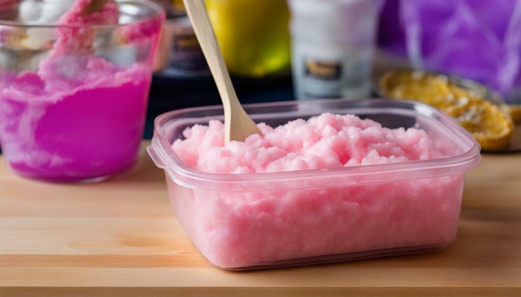 fluffy slime with baking soda and soap