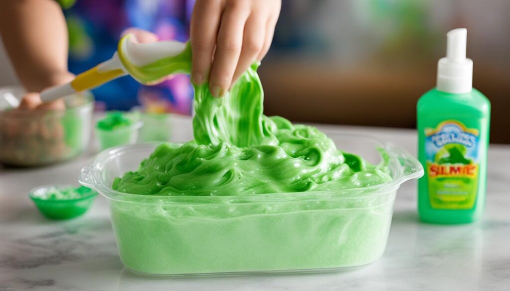 homemade slime with toothpaste and shampoo