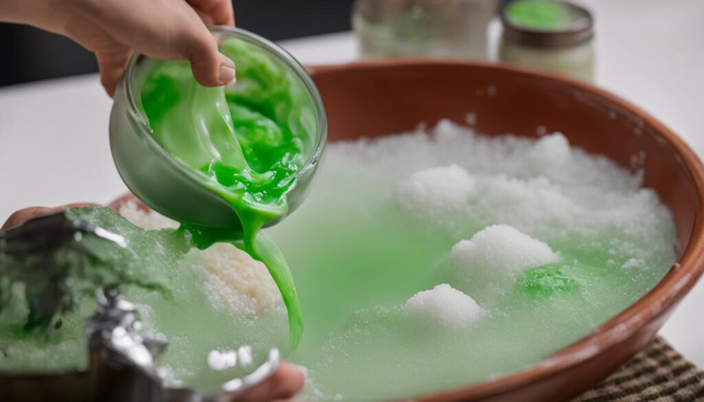 slime making using hand wash and shampoo