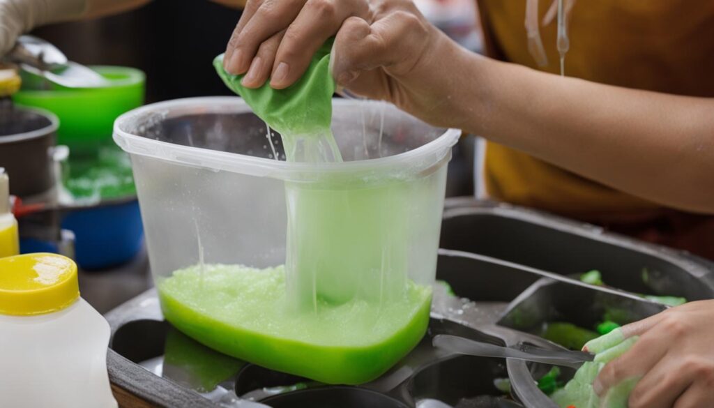 slime tutorial with glue and laundry detergent