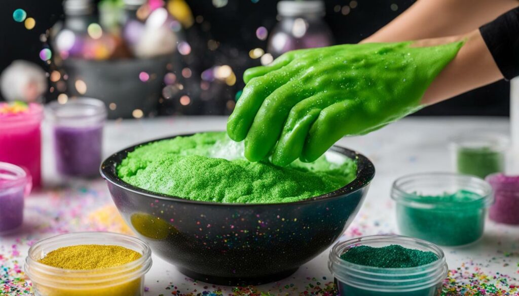 slime with powdered detergent